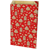 Pochette cadeau Noël kraft rouge Hansel 24 + 7,5 x 41 cm - Paquet de 150