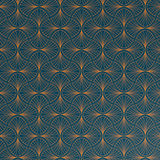 Papier cadeau bleu pétrole / cuivre Wendy 70cmx50m 60g/m²