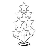 Sapin de Noël Design étoiles noires - H 58 cm - Décors à poser
