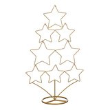 Sapin de Noël Design étoiles or - H 58 cm - Décors à poser