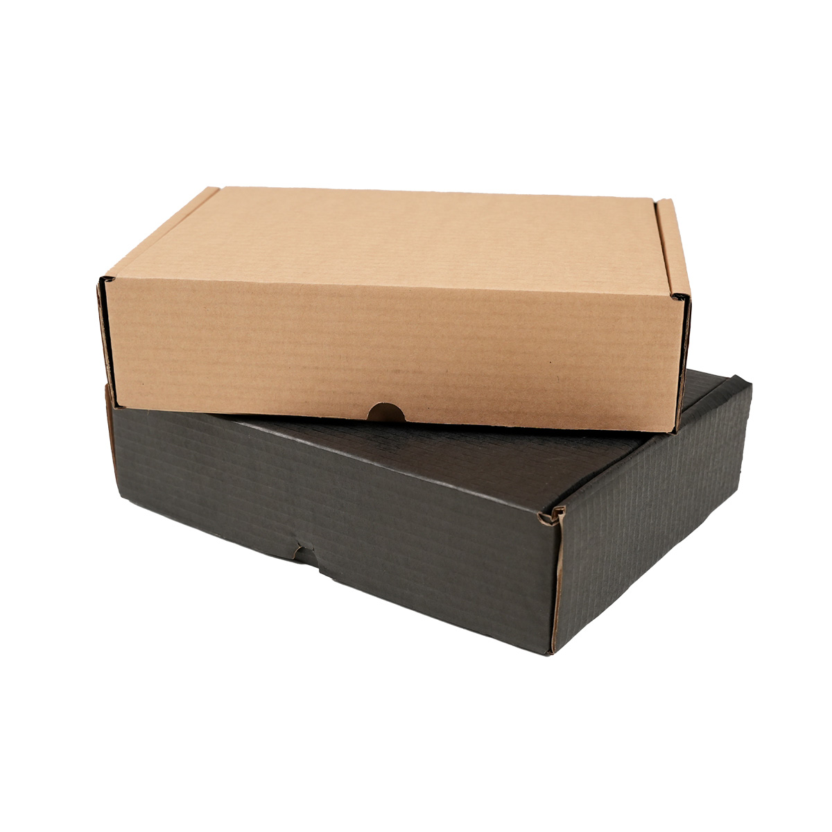 Boîte carton réversible brun / noir 27,6 + 20,7 x 7 cm - Carton d'expédition - Lot de 20