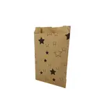 Pochette cadeau Noël papier kraft Étoiles 15 + 9 x H 26 cm - Lot de 250