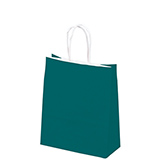 Sac kraft bleu wendy à poignées torsadées 24+12x31cm 90g/m² (x50) - Sacs kraft unis, poignées torsadées