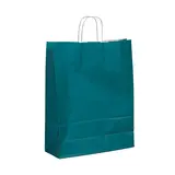 Sac kraft bleu wendy à poignées torsadées 36+13x44,5cm 90g/m² (x50)