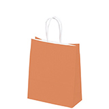 Sac kraft Terre de Sienne à poignées torsadées 24+12x31cm 90g/m² (x50) - Sacs kraft unis, poignées torsadées