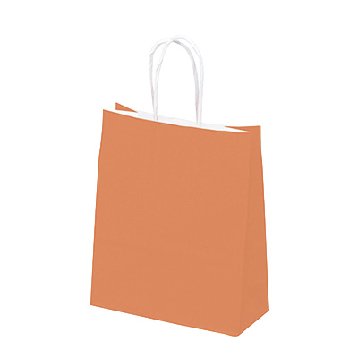 Sac kraft Terre de Sienne à poignées torsadées 24+12x31cm 90g/m² (x50)