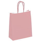Sac kraft rose poudré à poignées torsadées 36+13x44,5cm 90g/m² (x50) - Sacs kraft unis, poignées torsadées