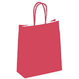 Sac kraft magenta à poignées torsadées 24+12x31cm 90g/m² (x50) - Sacs kraft unis, poignées torsadées