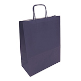 Sac kraft blue navy à poignées torsadées 19+8x23,5cm 90g/m² (x50) - Fête des pères