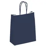Sac kraft blue navy à poignées torsadées 36+13x44,5cm 90g/m² (x50)