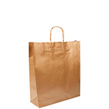 Sac kraft bronze à poignées torsadées 18+7x24cm 100g/m² (x50) - Sacs kraft unis, poignées torsadées