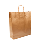 Sac kraft bronze à poignées torsadées 24+10x31cm 100g/m² (x50) - Sacs kraft unis, poignées torsadées