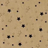 Papier cadeau kraft brun étoiles noires 70 cm x 100 m 60 g/m² - le rouleau