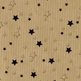 Papier cadeau kraft brun étoiles noires 70 cm x 100 m 60 g/m² - le rouleau