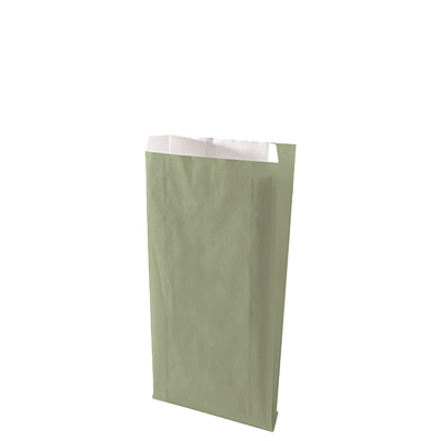 Pochette cadeau kraft vergé vert tilleul 16 x 8 x 27 cm - Sachet kraft - Lot de 250