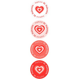 Étiquettes cadeaux adhésives Coeurs effet 3D - Étiquettes cadeaux St Valentin