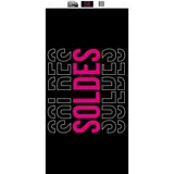 Affiche Soldes magasin horizontale 80 x 40 cm - Affiche promo - Rose/Blanc