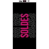 Affiche Soldes magasin horizontale 80 x 40 cm - Affiche promo - Rose/Blanc