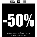 Affiche promo carrée -50% noir/blanc 38 x 38 cm - Affiche Soldes