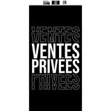 Affiche Ventes privées verticale 40 x 80 cm noir/blanc