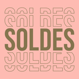 Affiche Soldes magasin carrée 38 x 38 cm - Affiche promo - Rose/Blanc