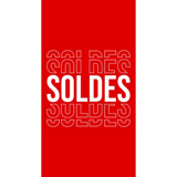 Affiche Soldes verticale rouge / blanc 80 x 150 cm - Affiche Soldes magasin