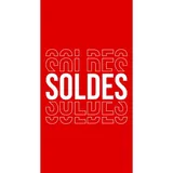 Affiche Soldes pour magasin grand format 80 x 150 cm - Rouge/Blanc