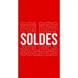 Affiche Soldes pour magasin grand format 80 x 150 cm - Rouge/Blanc