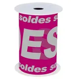 Banderole Soldes 15 cm x 10 m rose/argent plastique - Affichage Soldes