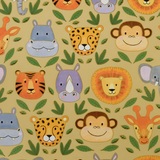 Papier cadeau couché Jungle animaux 70 cm x 50 m 80 g/m² certifié FSC MIX – le rouleau
