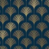 Papier cadeau Pampa couché blanc 70 cm x 50 m, bleu marine / or, 80 g/m² - Papiers cadeaux à motifs