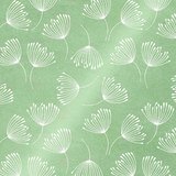 Papier cadeau kraft floral 70 cm x 50 m, vert / blanc, 80 g/m² - Papiers cadeaux à motifs