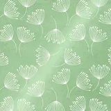 Papier cadeau kraft floral 70 cm x 50 m, vert / blanc, 80 g/m²