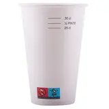 Gobelet boisson froide 33 cl 12oz ø 8 x 11,6 cm - Gobelet carton - Gobelet café - Blanc - Lot de 50