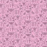 Papier cadeau kraft violet/rose Cabinet de curiosité 70 cm x 50 m 60g/m²