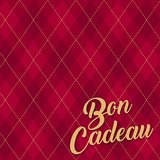 Bon cadeau écossais bordeaux / or / rouge 12 x 12 cm - Paquet de 12