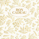 Bon cadeau feuillage or/blanc 12x12 cm avec Enveloppe adhésive – Paquet de 12 - Bons cadeaux Noël