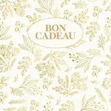 Bon cadeau feuillage or/blanc 12x12 cm avec Enveloppe adhésive – Paquet de 12