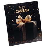 Bons cadeaux Cadeau de Noël avec noeud noir et or + enveloppe - Paquet de 12