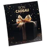 Bons cadeaux Cadeau de Noël avec noeud noir et or + enveloppe - Paquet de 12
