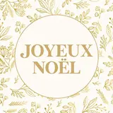 Étiquettes cadeaux adhésives Joyeux Noël feuillage or/blanc ø35 mm – Paquet de 500