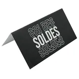 Étiquette chevalet SOLDES 60 x 31 mm noir - Etiquette Soldes - Lot de 1000