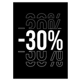Etiquette -30% à trou 50 x 70 mm - Etiquettes Soldes - Paquet de 100