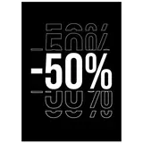 Etiquette -50% à trou 50 x 70 mm - Etiquettes Soldes - Paquet de 100