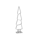 Sapin noir - H 89,5 cm - Décors en métal et bois