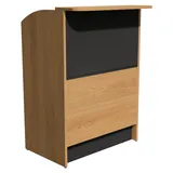 Comptoir d’accueil / Bureau d'accueil mélaminé chêne / noir 80 x 51 x 112 cm