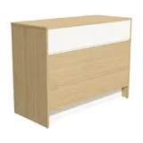 Comptoir magasin bois mélaminé Easy Chêne Vicenza / Blanc cristal - L 117 x H 88 cm