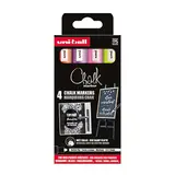 Marqueurs craie fluo pointe ronde 1,8 - 2,5 mm, lot de 4 pièces