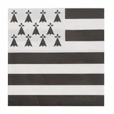 Serviette papier ouate Drapeau Breton Gwenn Ha Du 2 plis 40 x 40 cm - Serviette jetable - Serviette de table papier - Paquet de 50