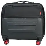 Trolley valise porte-documents à roulettes - coque noir / rouge